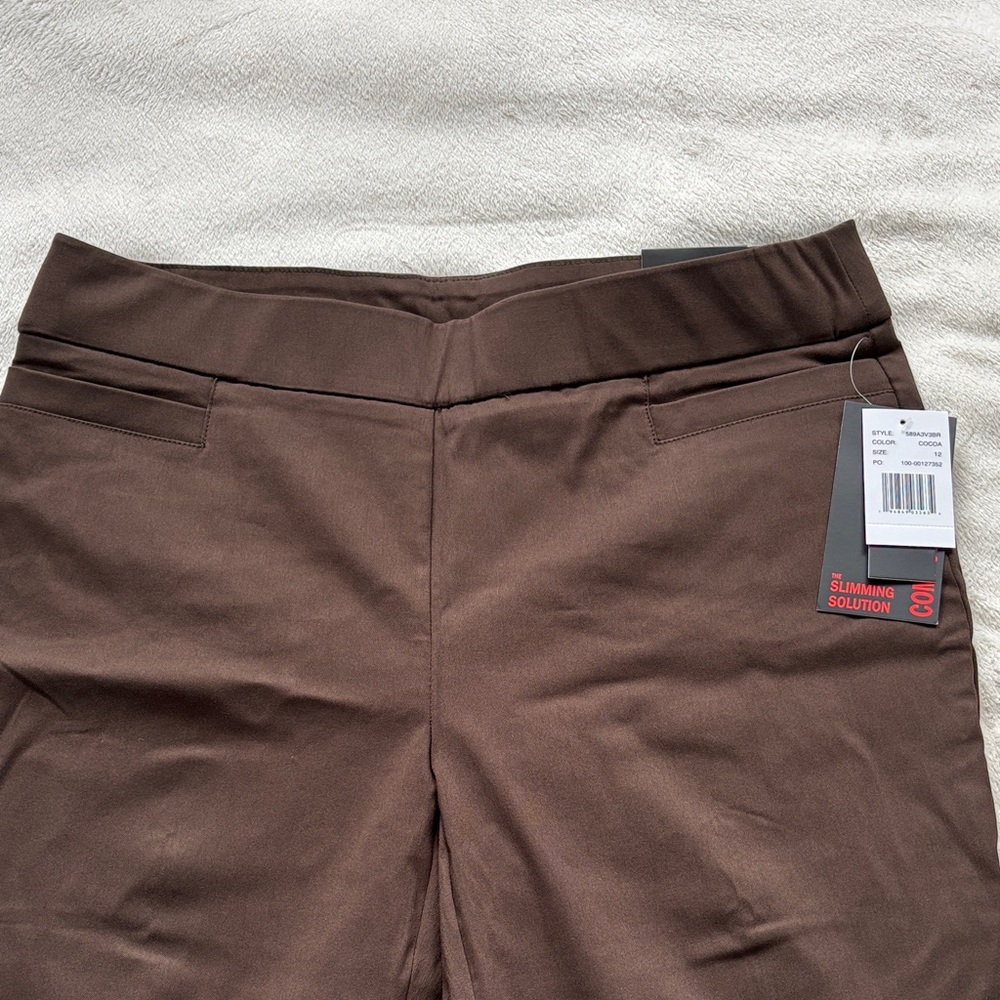 Briggs New York Brown Comfort Waistband Pants size 12